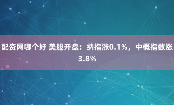 配资网哪个好 美股开盘：纳指涨0.1%，中概指数涨3.8%