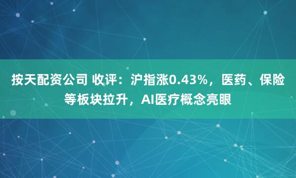 按天配资公司 收评：沪指涨0.43%，医药、保险等板块拉升，AI医疗概念亮眼