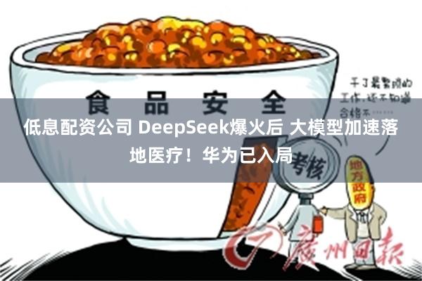 低息配资公司 DeepSeek爆火后 大模型加速落地医疗！华为已入局