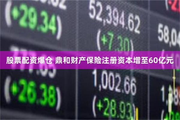 股票配资爆仓 鼎和财产保险注册资本增至60亿元