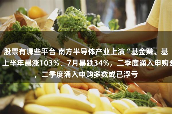 股票有哪些平台 南方半导体产业上演“基金赚、基民亏”困境：上半年暴涨103%、7月暴跌34%，二季度涌入申购多数或已浮亏