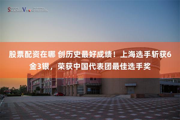 股票配资在哪 创历史最好成绩！上海选手斩获6金3银，荣获中国代表团最佳选手奖